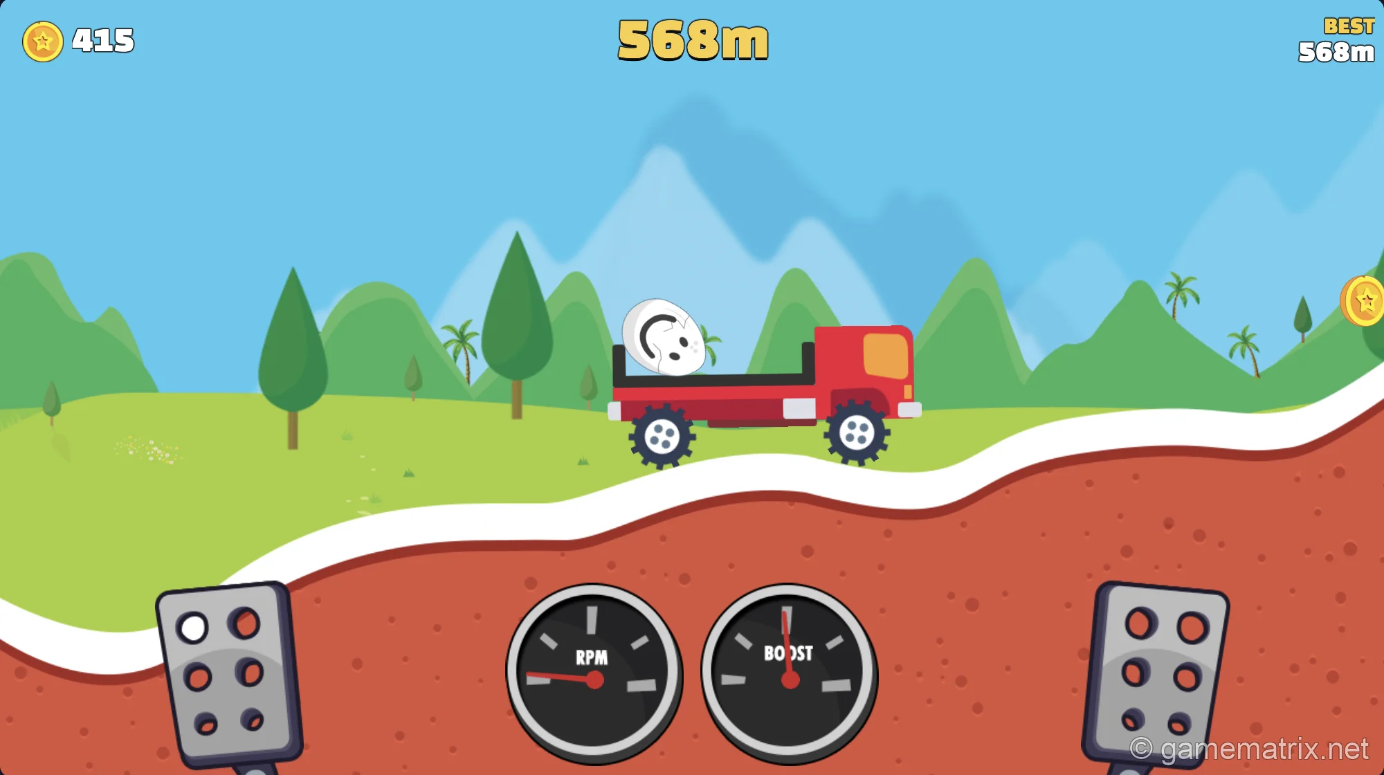 Eggy Car truck gameplay demonstration showing optimal vehicle for beginners