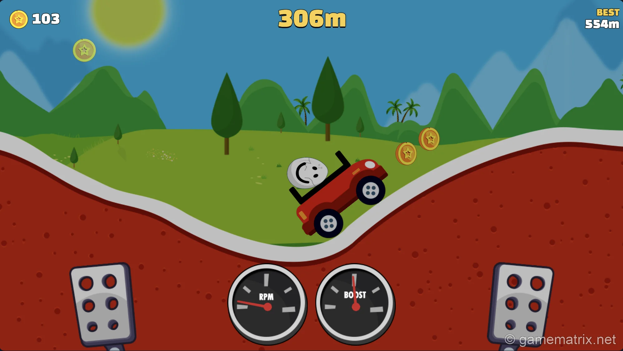 Eggy Car uphill egg positioning strategy with egg placed at vehicle rear