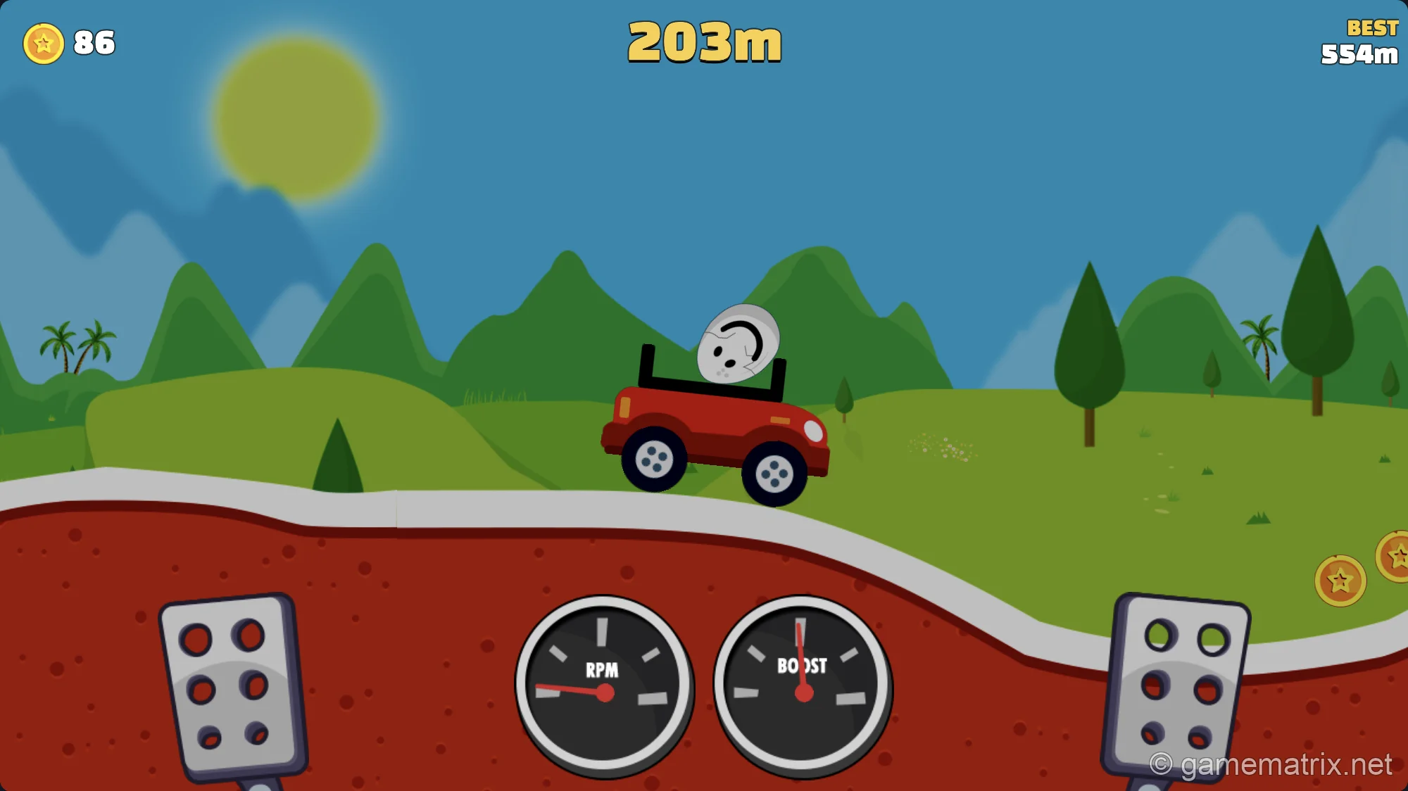 Eggy Car downhill egg positioning technique with egg secured at vehicle front